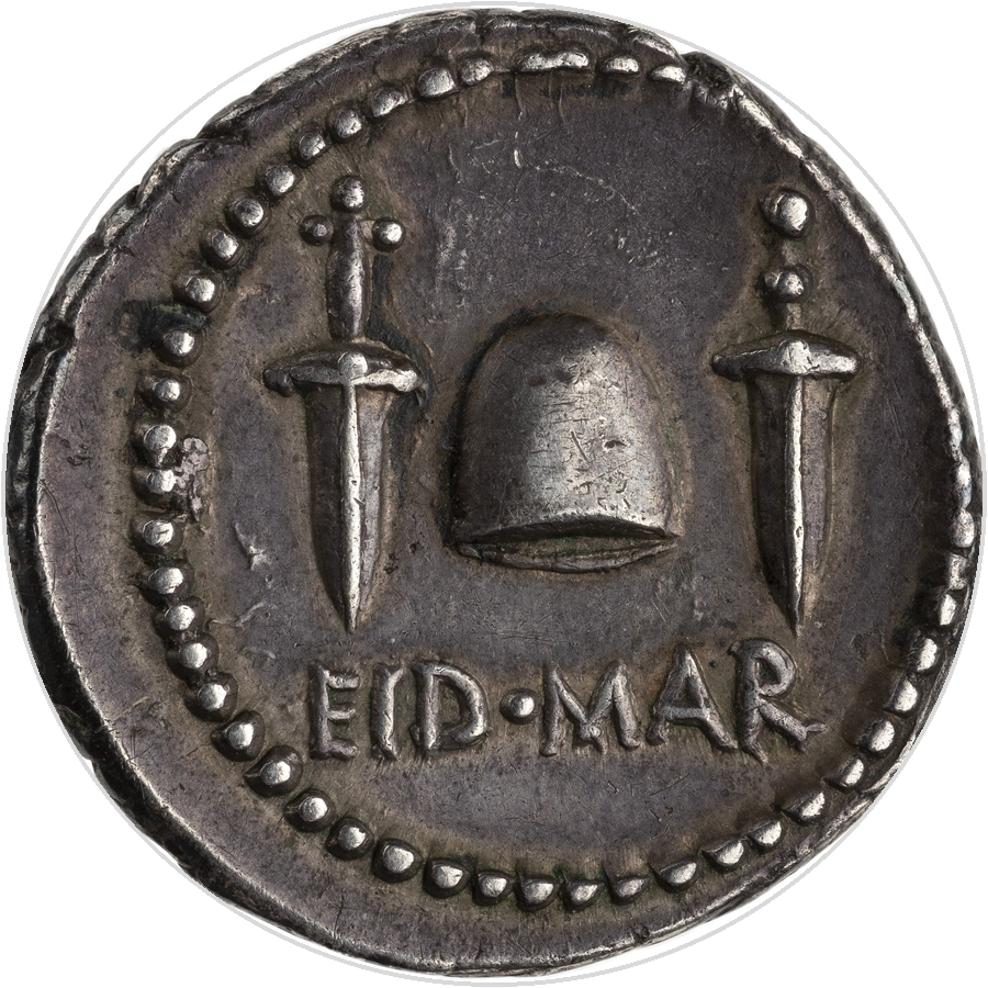 Reverse: pileus between two daggers, EID MAR below